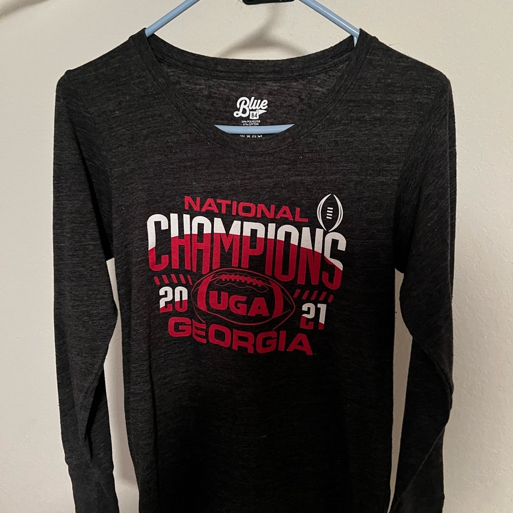 Women’s Georgia Bulldogs Size S Blue 84 Black National Champions Tee